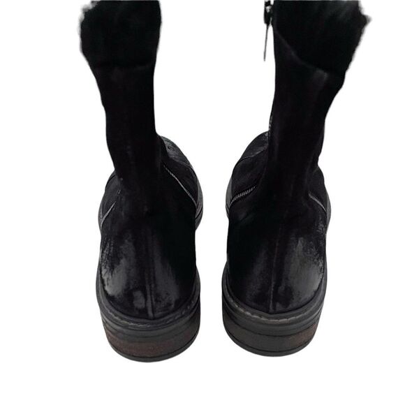 The Shoe Box Made in Italy Fur Lined Black Booties Zip Sides Size EU 36 - Picture 4 of 7